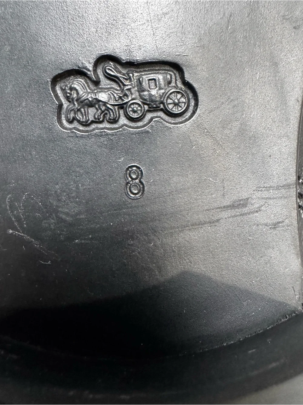 Coach Deni Signature Monogram zip closure Black Leather Booties